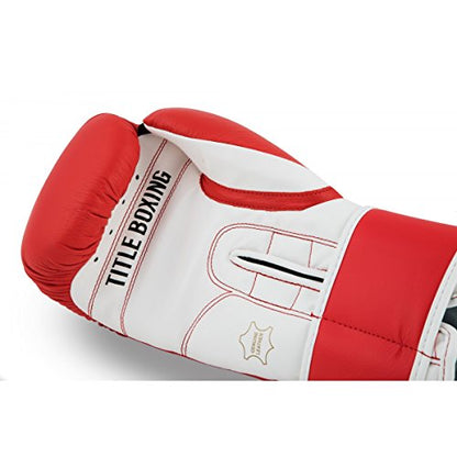 TITLE Boxing Pro Style Leather Training Gloves 3.0 - Boxing Gloves, Boxing Training Gloves, MMA Gloves, Oz Training Gloves, Kickboxing Gloves, Punching Bag Gloves, Sparring Gloves - color: Red/White, size: 14 oz