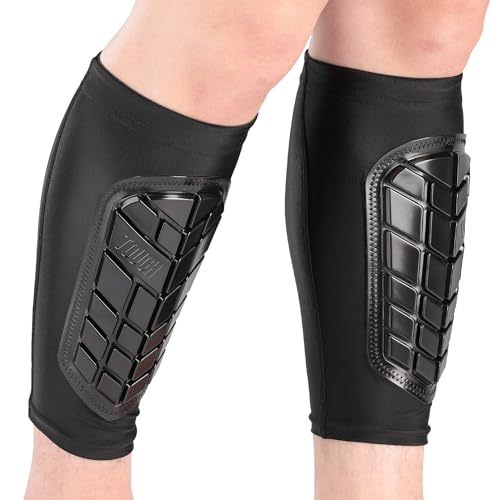 Tough Outdoors Padded Shin Guard Sleeves - Thick Long-Lasting EVA Foam Padding - Comfortable and Breathable Protection - Adults Youth & Kids for Soccer and Other Contact Sports - size: Large