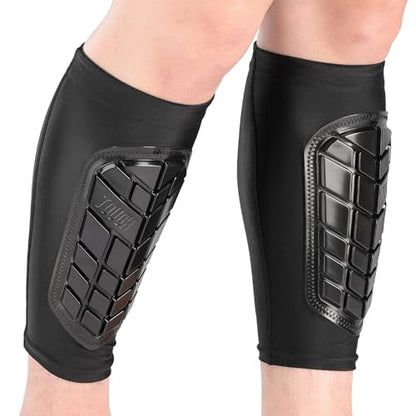 Tough Outdoors Padded Shin Guard Sleeves - Thick Long-Lasting EVA Foam Padding - Comfortable and Breathable Protection - Adults Youth & Kids for Soccer and Other Contact Sports - size: Large