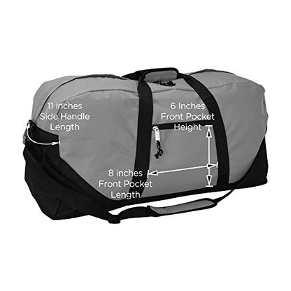 DALIX 25" Big Adventure Large Gym Sports Duffle Bag (Black Grey Navy Blue Red Camo) - color: Gray
