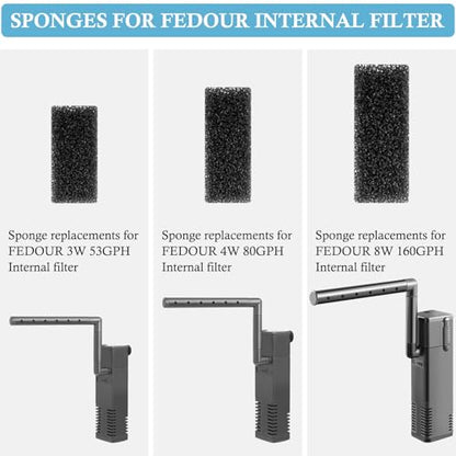 4PCS Replacement Aquarium Biochemical Sponge for 8W Aquarium Filter, Aquarium Filter Sponges for Replacement