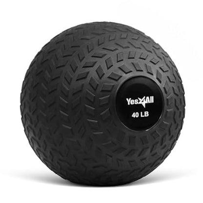 Yes4All Sand-Filled Slam Ball for Strength Training - color: Black, size: 40lbs