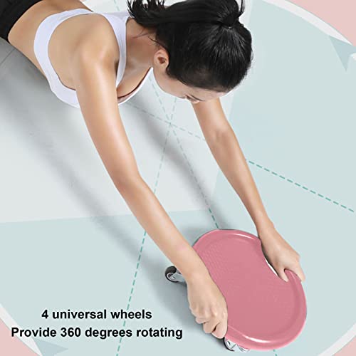 Wheel for Core Muscle Training, 4 Silent Smooth Rolling Ab Rollers with Knee Mat, Abs Training Disc for Men & Women, Home Gym Workout Fitness Equipment