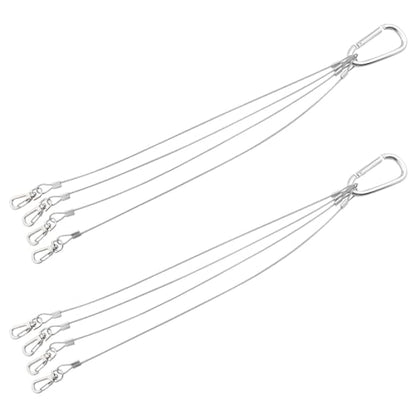 CHENJIN 2PCS Stainless Steel Plant Grow Light Hanging Rope Silver 1.5x350mm Wire Rope Hanger for Flower Pots Light Emitting Diode Grow Light Aquarium Light Hanging Rope Holder