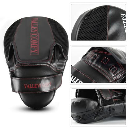 Valleycomfy Boxing Pads Punching Mitts for Training,Muay Thai,Martial Arts - color: Red