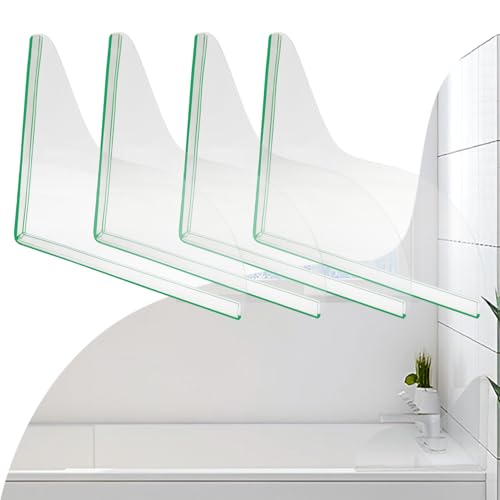 4 PCS Splash Guard for Bathtub 7.8" x 7.2" Self Adhesive Shower Splash Guard Acrylic Shower Corner Water Guard Clear Shower Guards to Keep Water in Shower - color: 4pcs