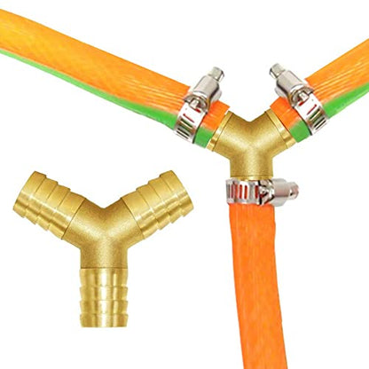 1" Hose Barb Y Shaped 3 Way Union Fitting Intersection/Split Brass Water/Fuel/Air - size: 1 Inch