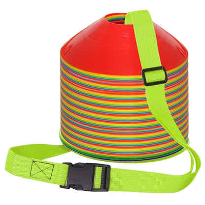 6.5 Feet Strap Cone Carrier,Sport Cone Carrying Strap for Soccer Training and Agility Practice - color: Green