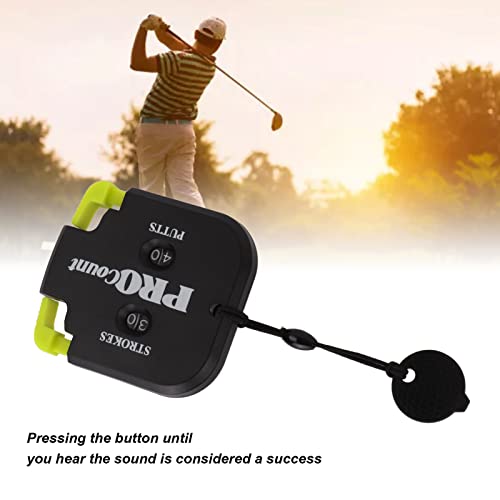 Mini Golf Stroke Counter Clicker with Dial Reset and Keychain, 2 Digit Golf Scorekeeper for Putts and Shots, Portable Outdoor Golf Game Scoring Tool (Black and Yellow)