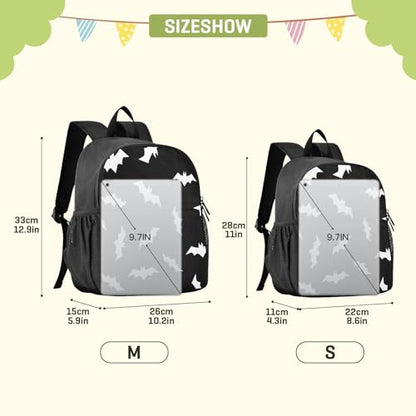 Toddler Backpack Halloween Bats Waterproof Mini Backpack Boys/Girls Cute Small Backpack Kindergarten Pre School Bags (S) - color: Halloween Bats, size: Small
