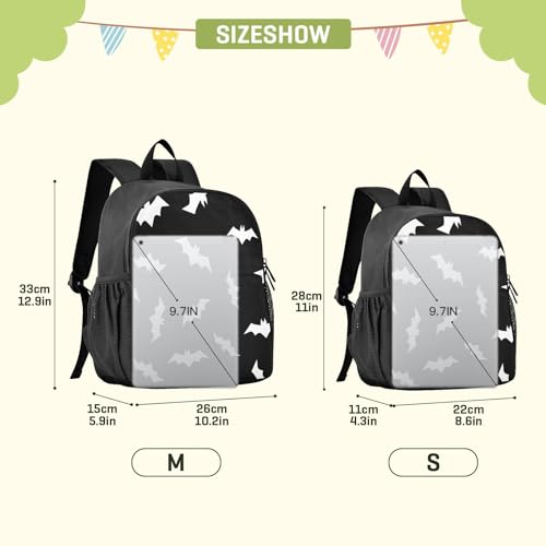 Halloween Bats Toddler Backpack Waterproof Mini Backpack Boys/Girls Cute Small Backpack Kindergarten Pre School Bags 13 Inch - color: Halloween Bats, size: Medium