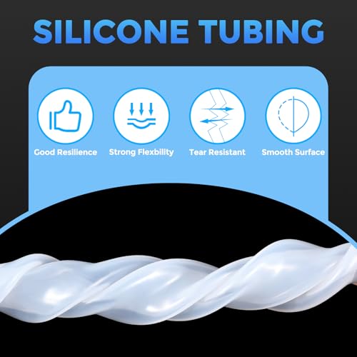 Silicone Tubing,1/2" ID x 5/8" OD Pure Silicon Tube High Temp Silicone Hose [for Home Brewing Wine Making, Beer Line, Aquaponics]-3 ft Length/Clear - size: 1/2" ID x 5/8" OD, style: 3 Feet