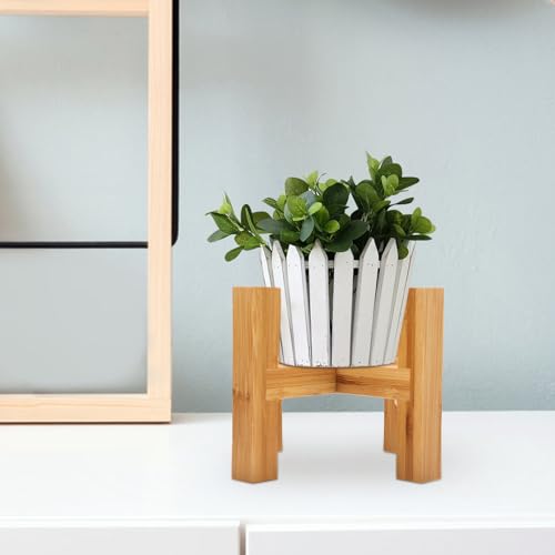 Wooden Flowerpot Stand with Non-slip Pads Four-legged Potted Plant Display Rack for Indoor Outdoor Decor Craft Adornment Base Holder for Flowerpots Fish Tanks
