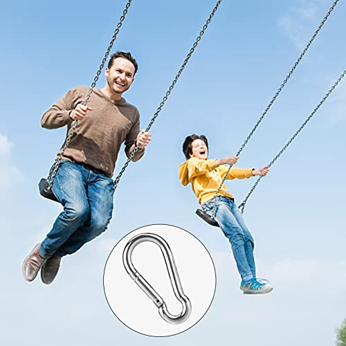 Hanging Chair Chain Set of 2 Stainless Steel Heavy Duty Hanging Kits with 4 Carabiners Hammock Chair Hardware for Indoor Outdoor Playground Hanging Chair Hammock Chair Punching Bags - 23.62" | Heavy Duty Hanging Kits with 4 Carabiners Hammock Chair Hardwa