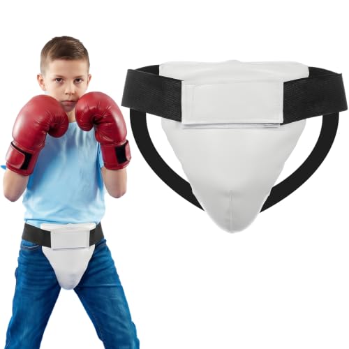 POPETPOP Breathable Kids Boxing Groin Protector Guard for Martial Arts Training Wear-Resistant Crotch Protector Cup for Taekwondo Kickboxing , Karate Fighting Training
