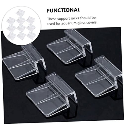 TOYANDONA 10pcs Acrylic Support Bracket for Fish Tank Cover Adjustable Holder for 7-8mm Glass Practical Aquarium Rack Accessory