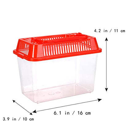 Portable Fish Tank for Travel Mini Plastic Fish Carrier Handle for Turtle Gold Fish