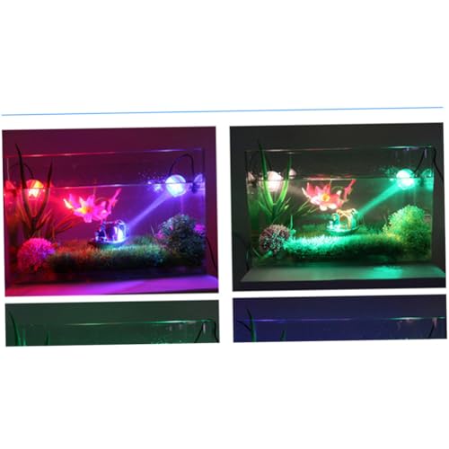 GALPADA Aquarium LED Spotlight with Durable Silicone Suction Cup Fish Tank Decorative Light for Fresh Saltwater Submersible Multi-Purpose Underwater Lamp with Convex Lens US Plug