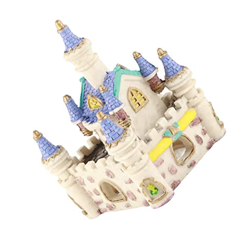 Aquarium Resin Castle Decoration, High Simulation Roman Castle Ornament for Fish Tank, Lifelike Aquatic Hideout with Safe Non - Resin for Freshwater and Saltwater