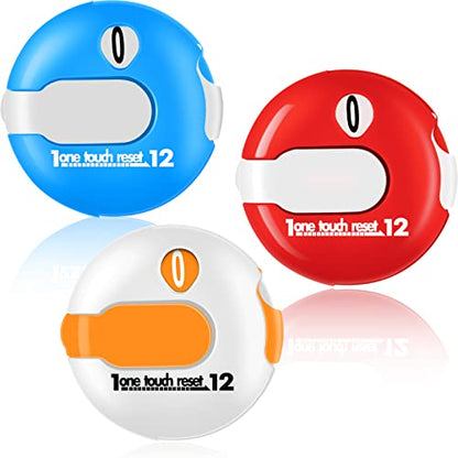 3 Pcs Golf Stroke Counter 1.2" Clip - color: Orange, Red, Blue