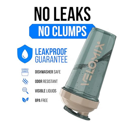 VELOMIX 2 Pack 28oz Protein Shaker Bottle for Protein Mixes, Blue/Beige - color: A9) Blue / Beige