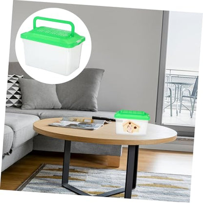 POPETPOP Handheld Pet Storage Box Multi Functional Aquarium for Turtles Hamsters Lizards Portable Transport Container with Excellent Visibility Easy Cleaning for Travel
