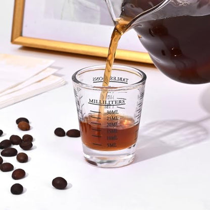 2 Pcs Measuring Cup with Measuring Line, 1 oz/30 ml Measuring Cup with Ounces and Milliliters, Red+Black - color: Red+Black, size: ['1 oz/30 ml']