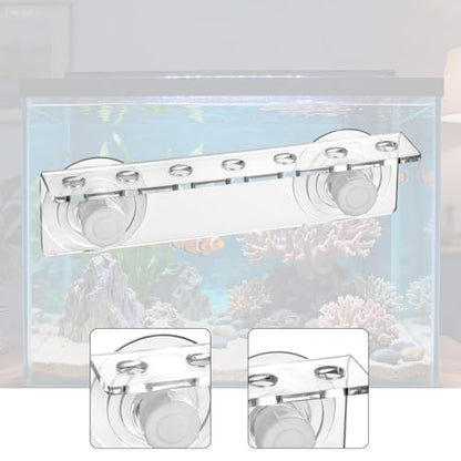 Aquarium Coral Holder Acrylic Rack Double Suction Cups Enhanced Suction Cups Transparent Bracket Suitable for Fishing Tanks Aquariums, 7 Holes