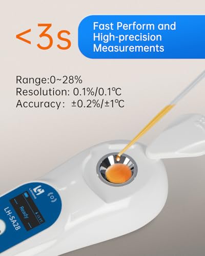 3-in-1 Digital Salinity Refractometer with ATC/Refractive Index(RI), Accurate Measurement with Precision Light-Blocking Cover, Fast Touchscreen Test Spoon Meat/Aquarium/Saltwater, Salt Content:0-28%