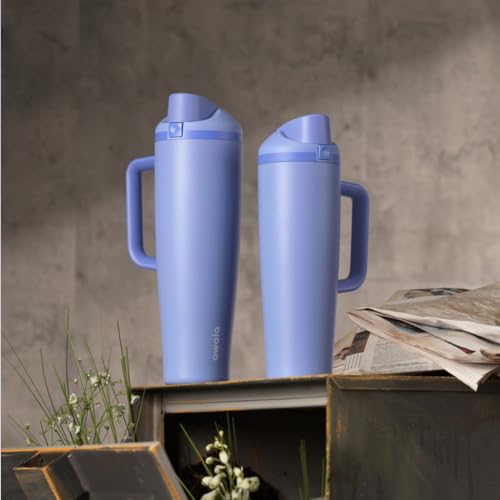Owala FreeSip Tumbler Stainless Steel Water Bottle 40 oz Out of the Blue | Triple-Layer Insulation | Leak-Proof Lid with Push-Button | Double Threaded Lid for Left and Right-Handed Drinking - color: Out of the Blue, size: 40 Ounces