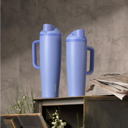 Owala FreeSip Tumbler Stainless Steel Water Bottle 40 oz Out of the Blue | Triple-Layer Insulation | Leak-Proof Lid with Push-Button | Double Threaded Lid for Left and Right-Handed Drinking - color: Out of the Blue, size: 40 Ounces