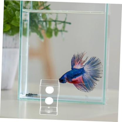 BESPORTBLE Fish Tank Feeding Tube and Food Dispenser with Suction Cup Large Square Aquarium Feeder for Precise Submerged Feeding Anti-Scattering Fish Food Holder for Shrimp and Tropical