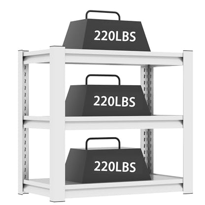 3-Tier Metal Storage Rack, 40-50 Gallon Fish Tank Stand Heavy Duty, Reptile Rack for Office, Industrial Shelf Unit, Easy Assembly 31.5 "L x 18 "W x 34" H White Metal Shelving Pet Supplies Organizer