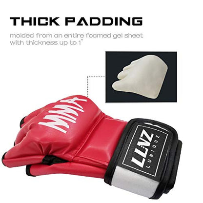 MMA Gloves for Kids Punching Bag Sparring Grappling - color: Red