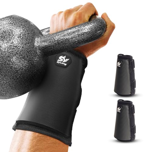 Sylong Kettlebell Wrist & Forearm Guards, 5/16 inch (8mm) Maximum Protection Layer, Effective Shock Absorption Without Restricting Movement (2-pack) - size: L/XL