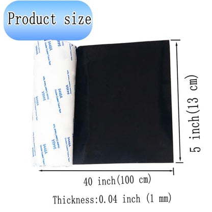 Non Slip Furniture Pads, Anti-Sliding Silicone Pads with Sticky Backing Self Anti-Scratch Adhesive Cuttable Rubber Floor Protectors for Any Furniture and Appliances (Black,40"x5"x0.04") - size: 40"x5"x0.04"