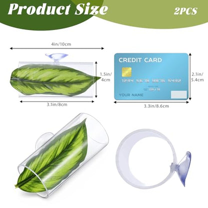 2 Pcs Acrylic Betta Hammock Tunnel Fish Tank Accessories with Soft Faux Leaf Fish Shelter Hideaway with Suction Cups for Sleeping Hiding Resting