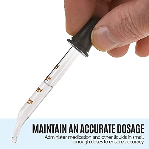 MEDca Eye Dropper - (Pack of 200 Bulk) Bent & Straight Tip Calibrated Glass Medicine Droppers for Medications or Essential Oils Dropper for Accurate Easy Dose and Measurement (1 mL Capacity)