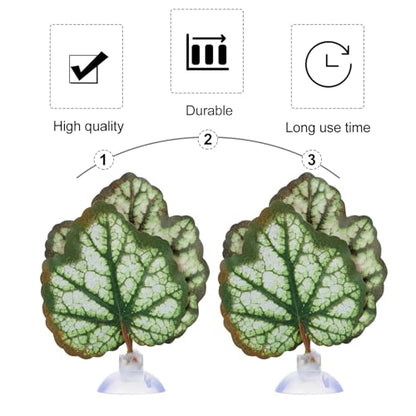 balacoo Betta Fish Leaf Hammock 2-Pack 3.54-Inch Silk Resting Pad with Suction Cup – Stress- for Aquarium Décor, Natural Habitat for Betta, Freshwater Tank Accessory
