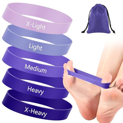 WinnerWhy 5 Pack Toe Exercise Bands Stretcher Separator Spacer,Purple - color: Purple