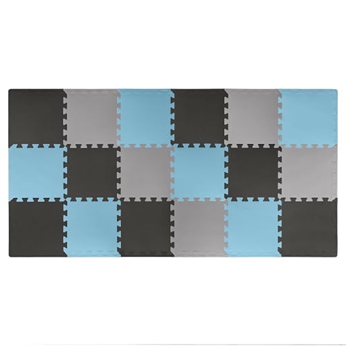 We Sell Mats Interlocking Foam Floor Tiles - 3/8" Thick Blue Mix 36-Pack - color: Sky Mix, size: 36 Square Feet (36 Tiles)
