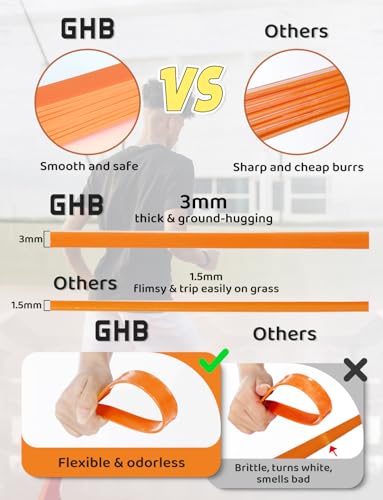 GHB Pro Agility Ladder Agility Training Ladder Speed 12 Rung 20ft with Carrying Bag - color: Orange-2 Pack