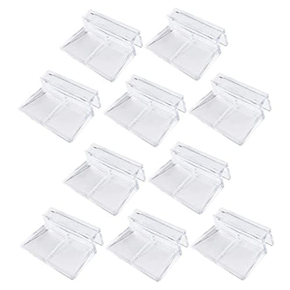 Mikikit 10pcs Aquarium Bracket Clips for Glass Tanks Durable Support Holders for Fish Tank Lids Easy Installation for Home and Shop Use