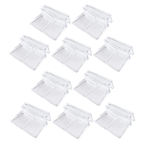 Mikikit 10pcs Aquarium Bracket Clips for Glass Tanks Durable Support Holders for Fish Tank Lids Easy Installation for Home and Shop Use