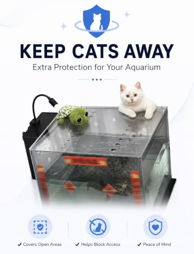 Transparent Acrylic Aquarium Lid, Ventilated Anti-Jump Cover, Cat Deterrent Splash Guard with Sliding Panel for Home Fish Tanks(3 mm,23.6x12.0 in/60x30.4cm)