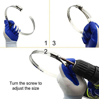 5" Adjustable 304 Stainless Steel Duct Clamps Hose Clamp Pipe Clamp Air Ducting Clamp worm drive hose clamps (4Pcs, 118mm-140mm) - size: 5" -4Pcs