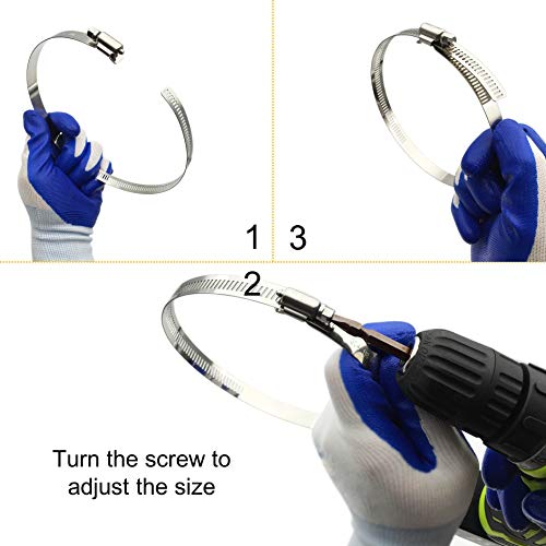8 Pieces 4" Adjustable 304 Stainless Steel Duct Clamps Hose Clamp Pipe Clamp Air Ducting Clamp worm drive hose clamps (91mm-114mm) - size: 4" -8Pcs