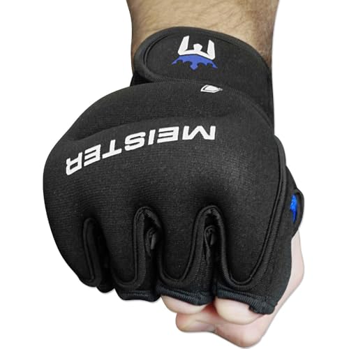 Meister Elite 1lb Weighted Gloves for Cardio & Heavy Hands - Black