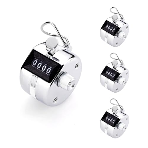 TC-04 Handheld Tally Counter, Digital Pitch Counter Clicker, Mechanical Lap Counter, Taiwan Made Heavy Duty Counter - size: 4-Pack