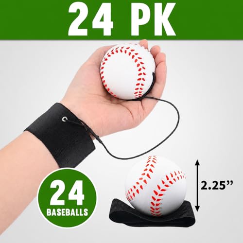 Wrist Return Baseballs Party Favors for Kids, Goodie Bag Stuffers, 24 Pack - style: 24 Pack